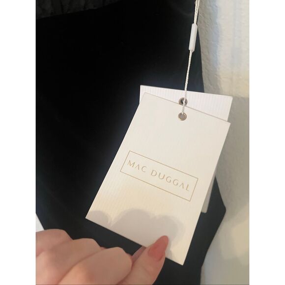 Mac Duggal 20742 Sheer Neck Tulip Hem Evening Dress NEW NWT - Picture 7 of 8